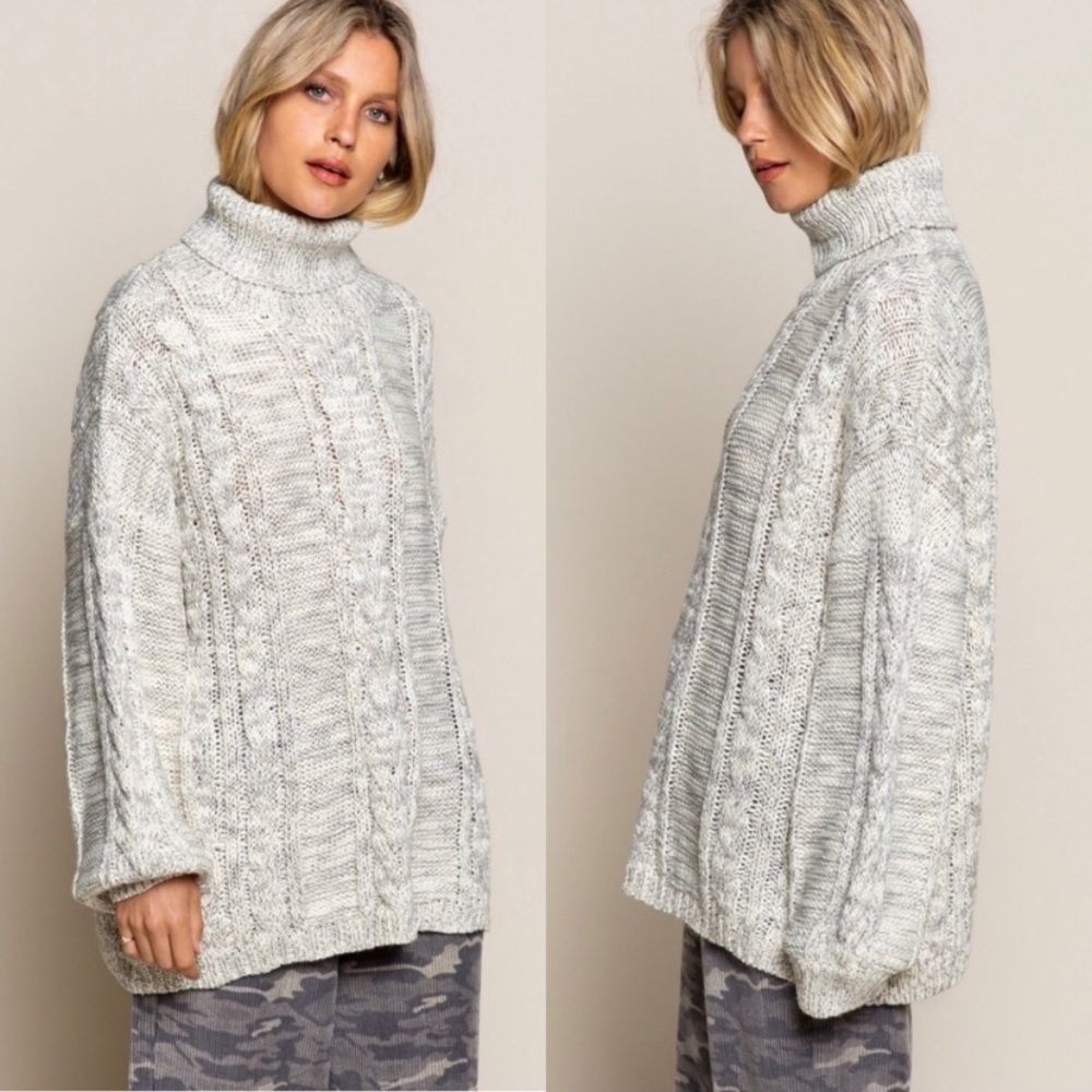 POL Classic Cable Knit Turtleneck Sweater Brand New - Picture 3 of 12